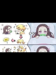 [x]#癒される 禰豆子の中の善逸 - 薮入のマンガ - pixiv