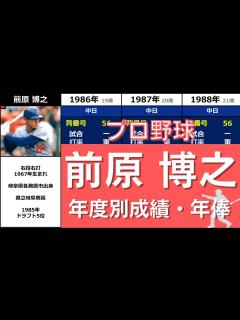 [x]プロ野球【前原博之】『堅実な守備と打撃で重宝された三塁手』 年度別成績+年俸 （すぐろ・ひろのり） - YouTube